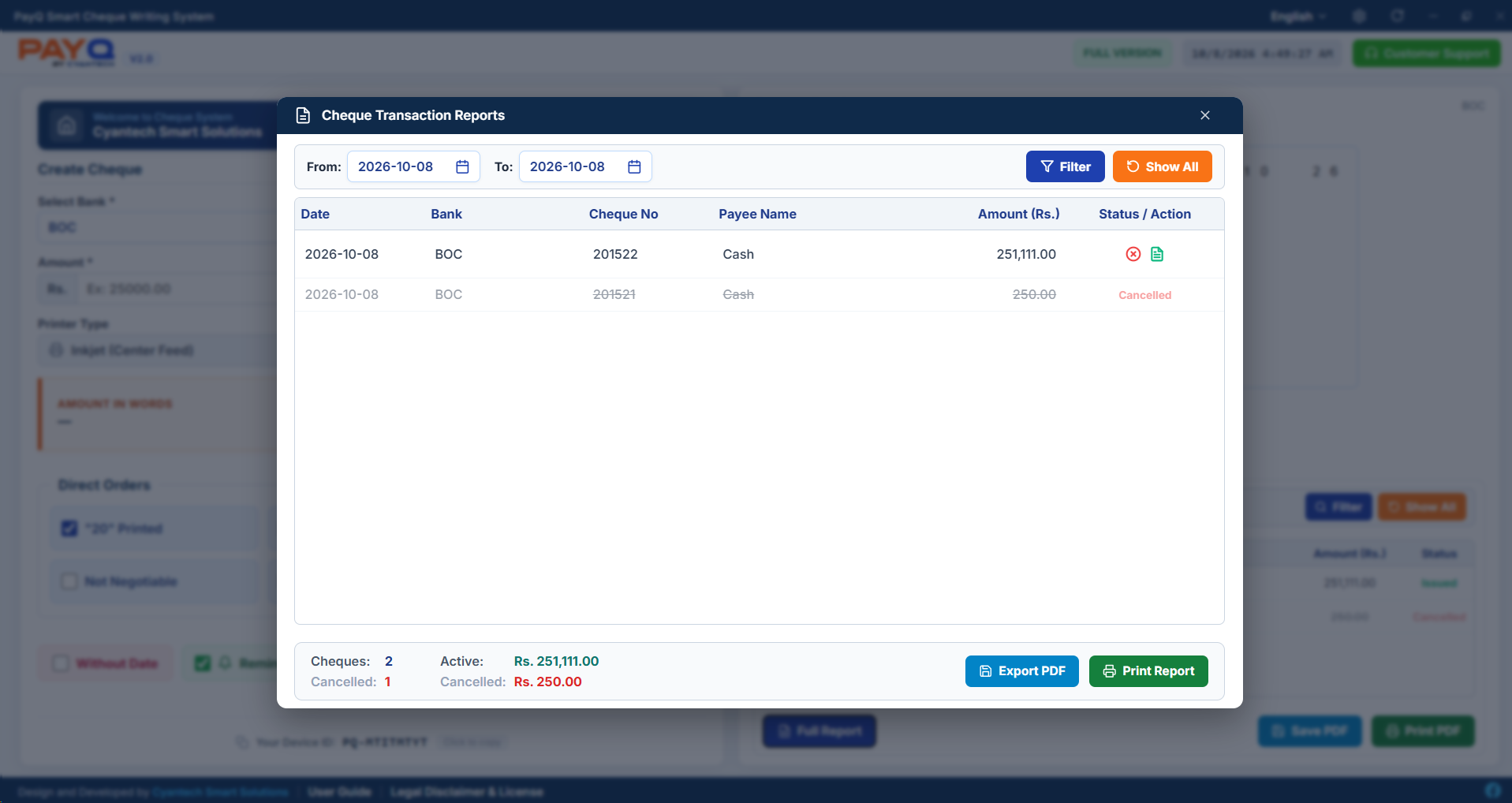 PayQ Reports & Audit Screen (1917x1018)